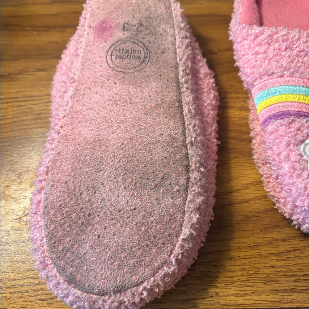 Pink Cloud Rainbow Kids Slippers - Picture 2 of 3
